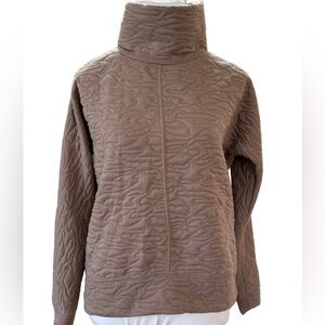 Workshop Republic Textured Funnel Neck Pullover Sweater Taupe XS NWT Soft Fuzzy